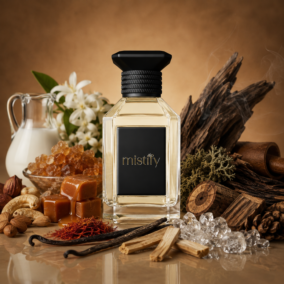 Inspiration Oud Candy Confection scent bottle with ornate design, showcasing the luxurious fragrance packaging.