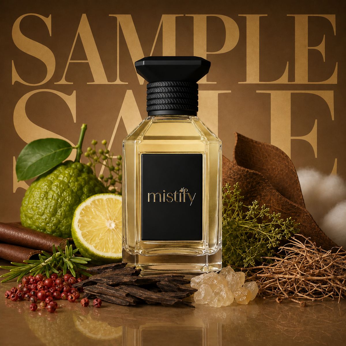 Designer niche houses 30ml one-piece sample sale extrait perfume bottle with elegant packaging and branding details.
