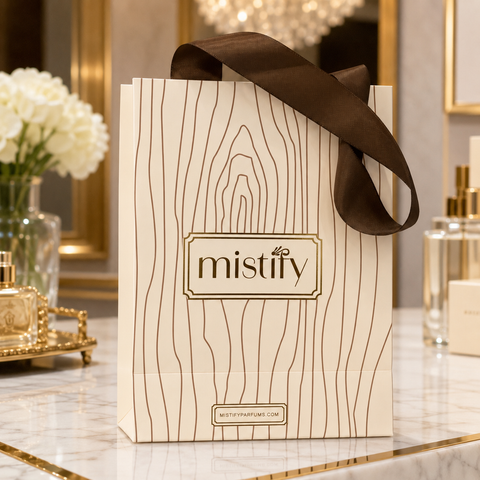 Wrapin Mistify gift bag for wrapping presents, featuring colorful misty design and durable paper material.