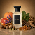 Inspiration Sauvage Elixir perfume bottle with sleek design, featuring a dark, smoky fragrance theme and minimalist label.