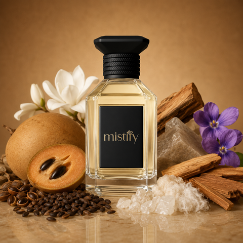 Bottle of Mojava Mist fragrance by Inspired By Mojave Ghost by Byredo, showcasing the sleek perfume bottle with minimalist design.