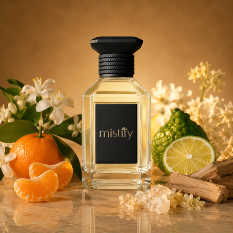 Vitae Essence bottle from Inspired By Aqua Vitae Cologne Forte by Maison Francis Kurkdjian, featuring elegant glass design and gold accents.