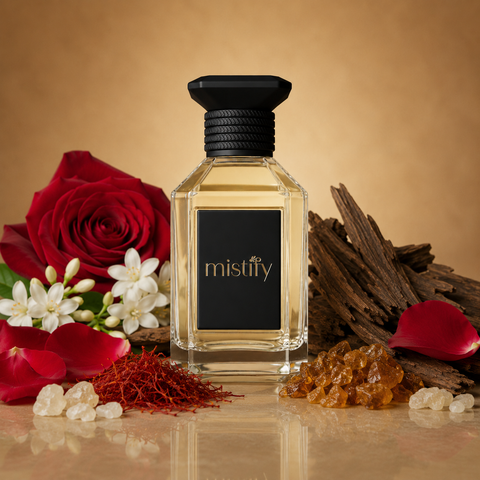 Close-up of the Oud Pearl perfume bottle by Inspired By: Pearl Oud by Kilian with a luxurious design and elegant label.