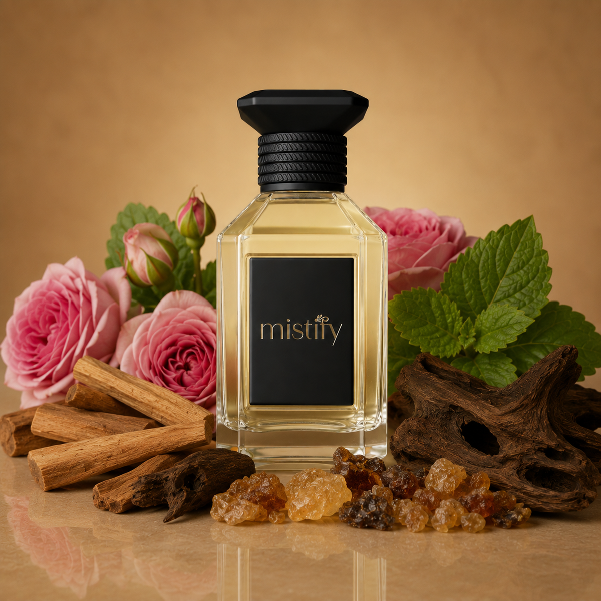 Bottle of Inspired By Oud Ispahan Rosé Ispahan fragrance by Christian Dior, featuring a sleek pink and gold perfume bottle.