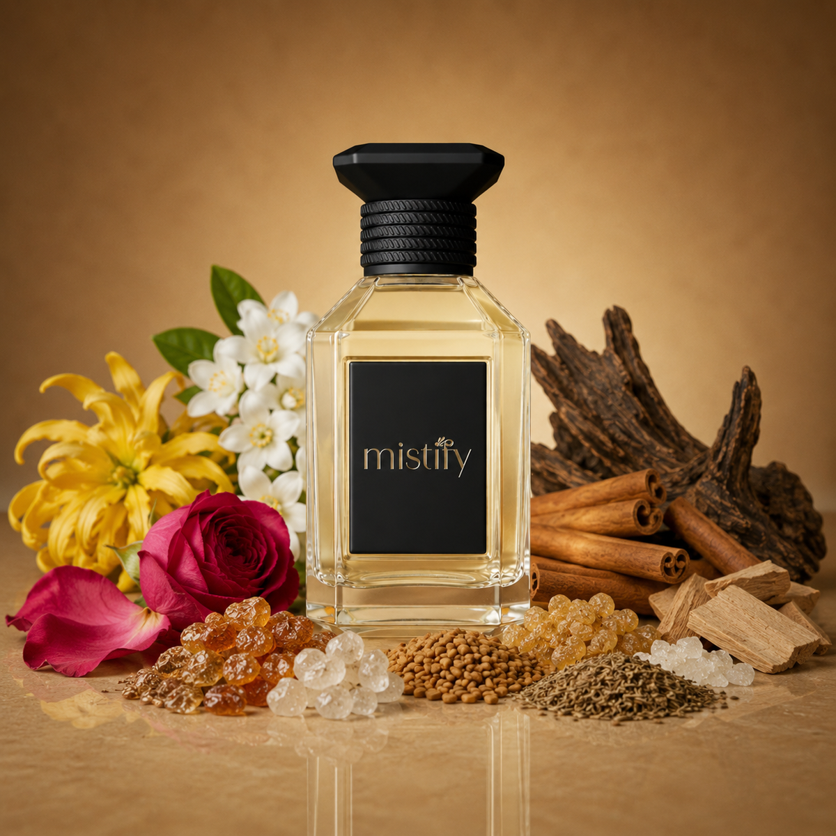 Santal Veil perfume bottle by Inspired By Santal Blush Tom Ford showing a sleek glass design with a minimalist label.
