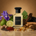Bottle of Inspiration 1 Million Golden Oud perfume by Paco Rabanne with gold accents and sleek design.