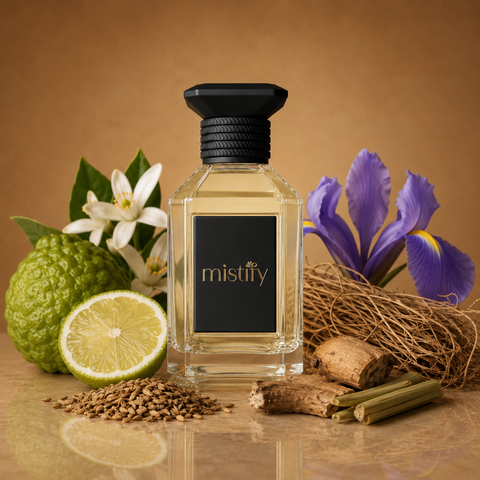 Bottle of Island Vetiver fragrance by Inspired By Haitian Vetiver by Ermenegildo Zegna, featuring a sleek glass design with a spray nozzle.