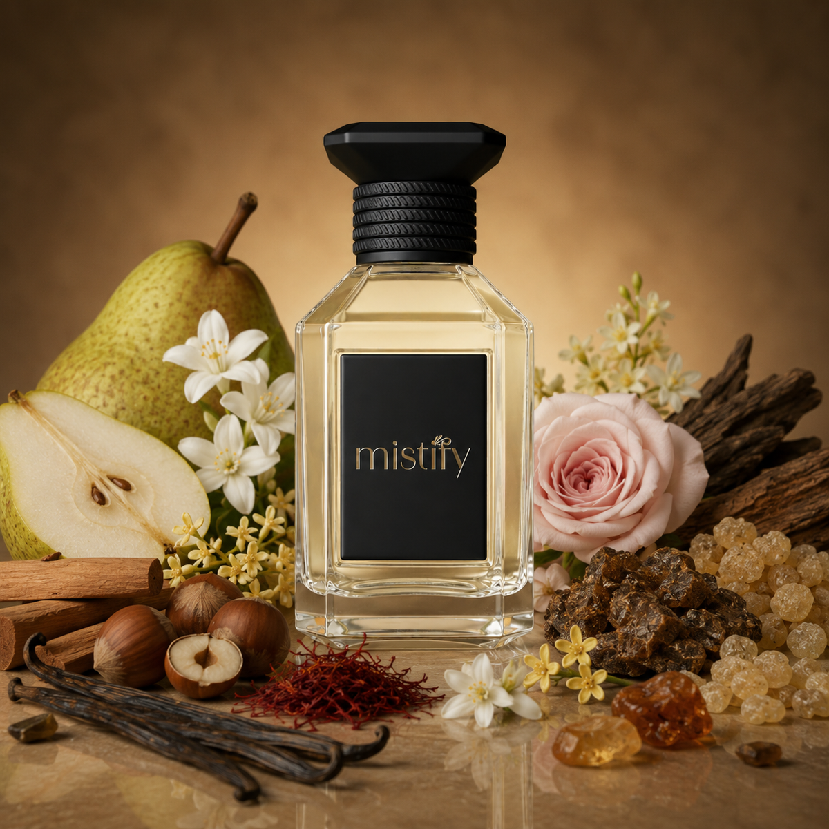 Guidara perfume bottle by Inspiration: Guidance by Amouage, featuring an elegant design with a sleek glass container and gold accents.