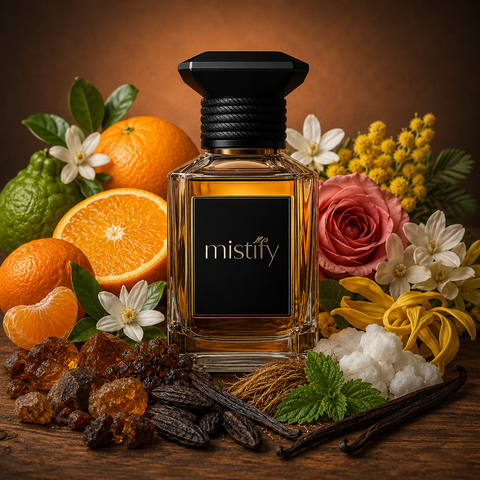Cocoiselle perfume bottle by Inspiration Chanel Coco Mademoiselle, elegant glass container with a sleek design and floral accents.