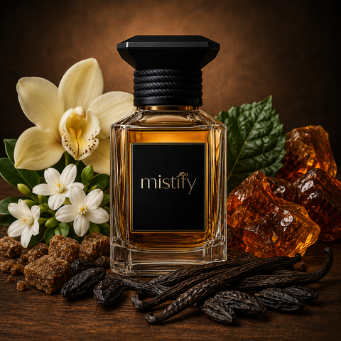Inspiration Vanilla 28 by Kayali, a luxurious vanilla fragrance bottle with elegant packaging on a neutral background.