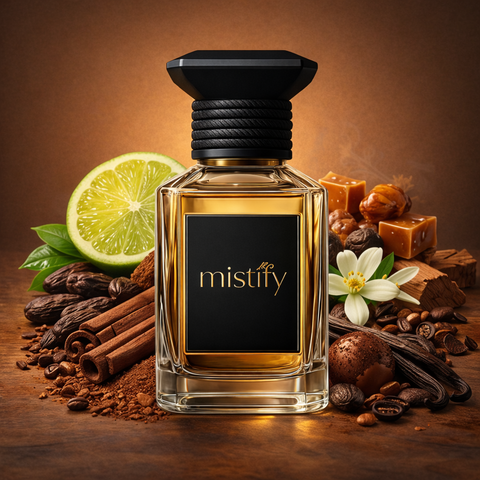 Inspired By Fève Délicieuse by Christian Dior Fave Deliciosa perfume bottle with elegant design and gold accents.