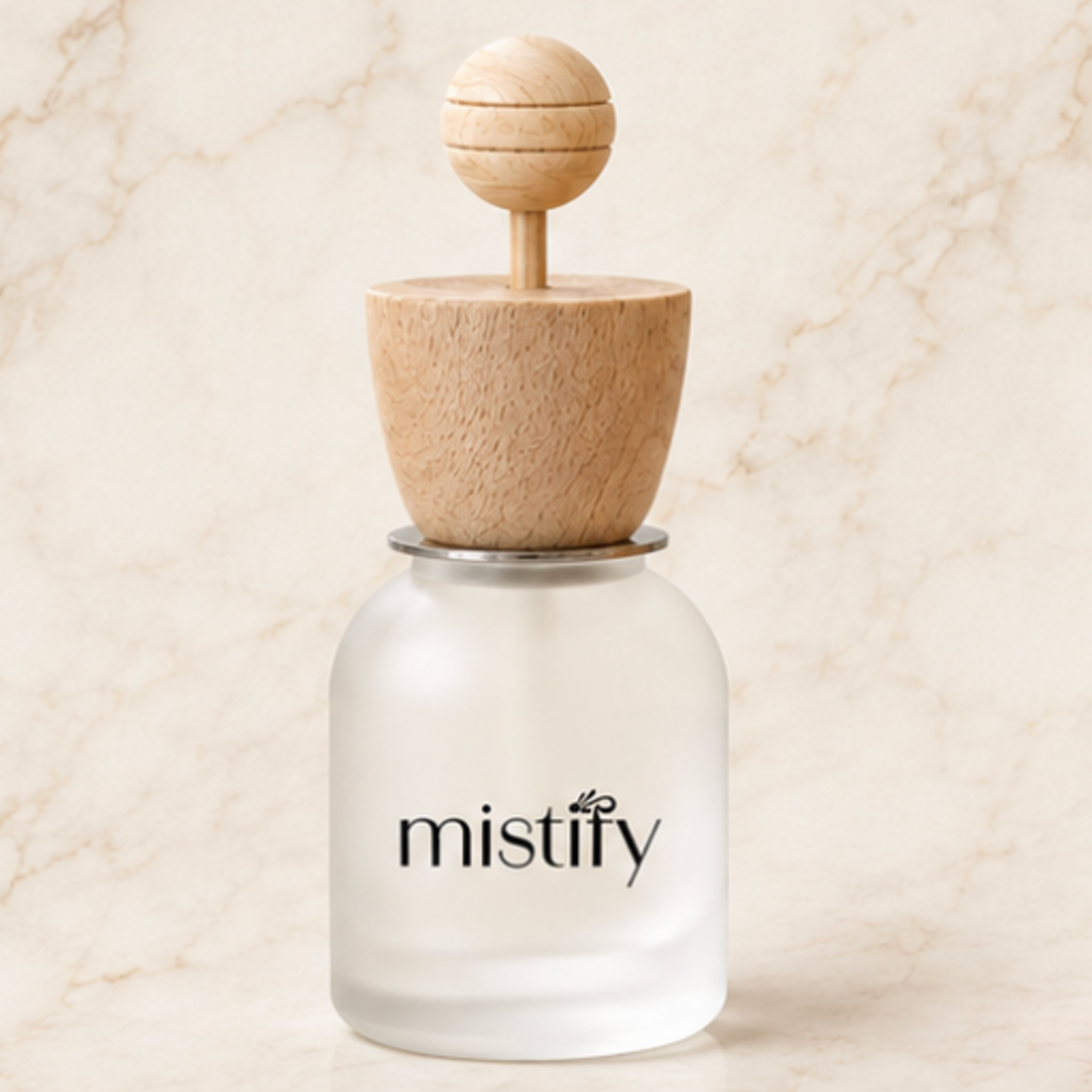 Clear car diffuser by Mistify Parfums with a sleek design, ready to hold your favorite scented diffuser for fresh car air.